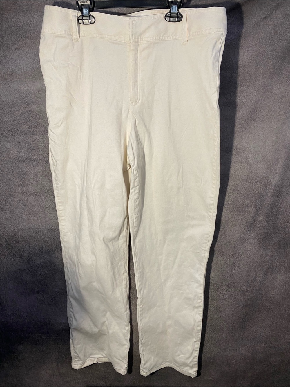 Liz Claiborne Lizwear Jeans White Straight Leg Pants Size 16